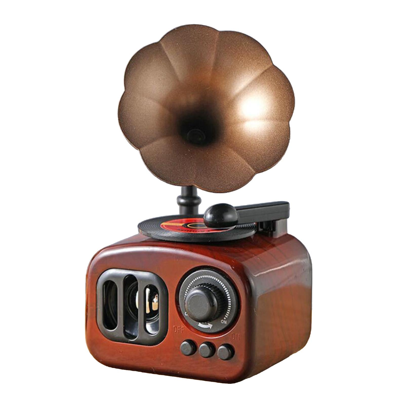 Retro Gramophone Art Music Box Ornament Home Desktop Decor Present Crafts