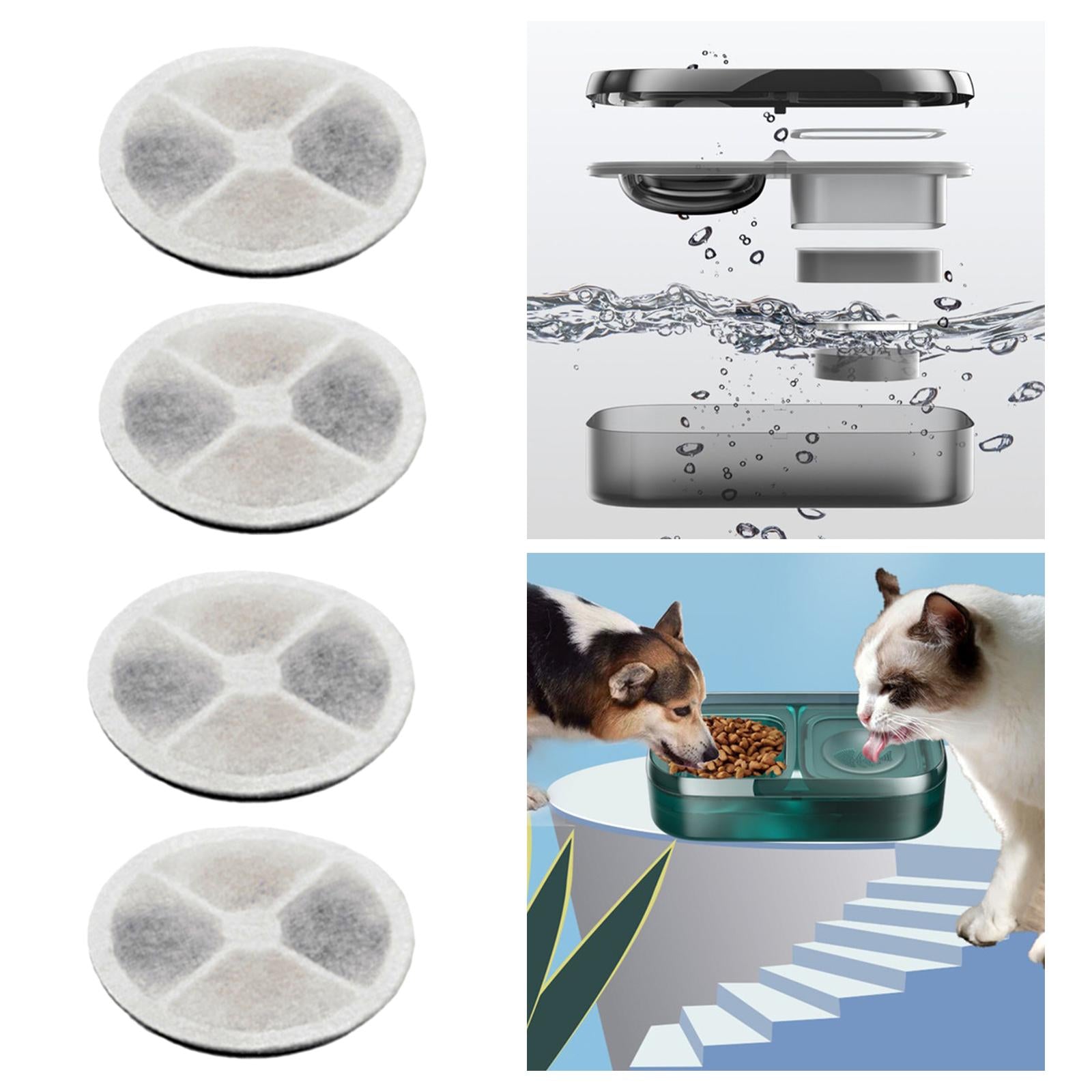 2L Cats and Dogs Feed Water Pet Feeder Dry Food Dispenser 4pcs Filters Only