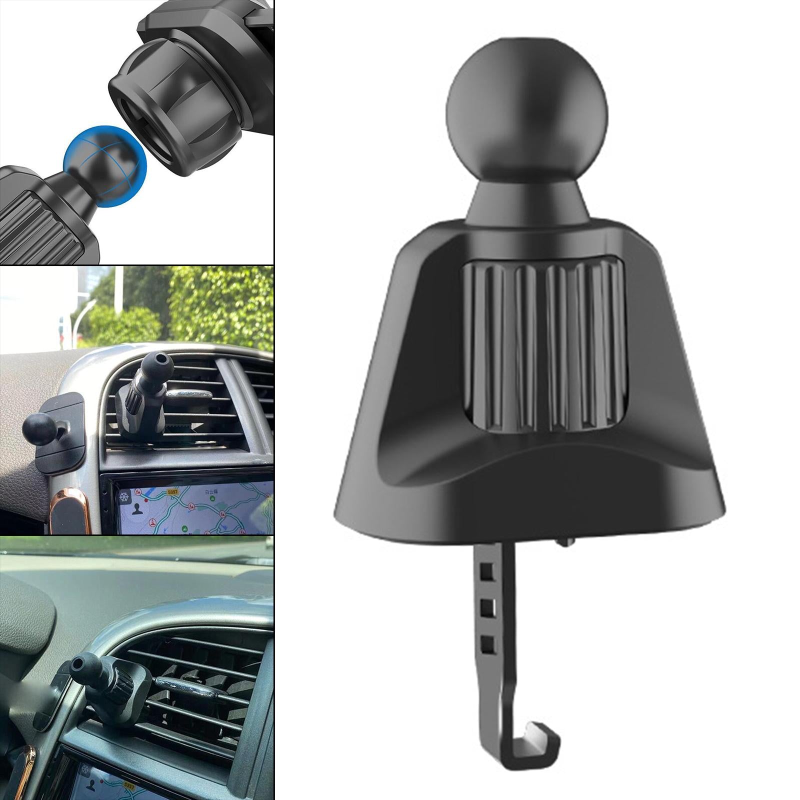 Car Air Vent Clip Joint Ball Adapter Hook Twist-Lock Phone Holder Stand 15mm