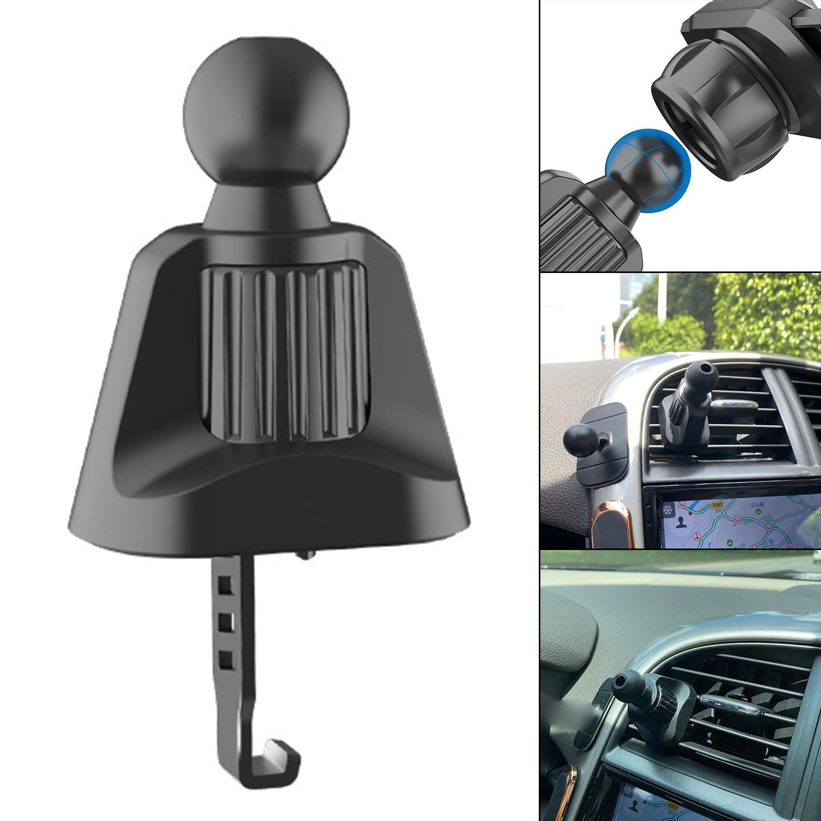 Car Air Vent Clip Joint Ball Adapter Hook Twist-Lock Phone Holder Stand 15mm