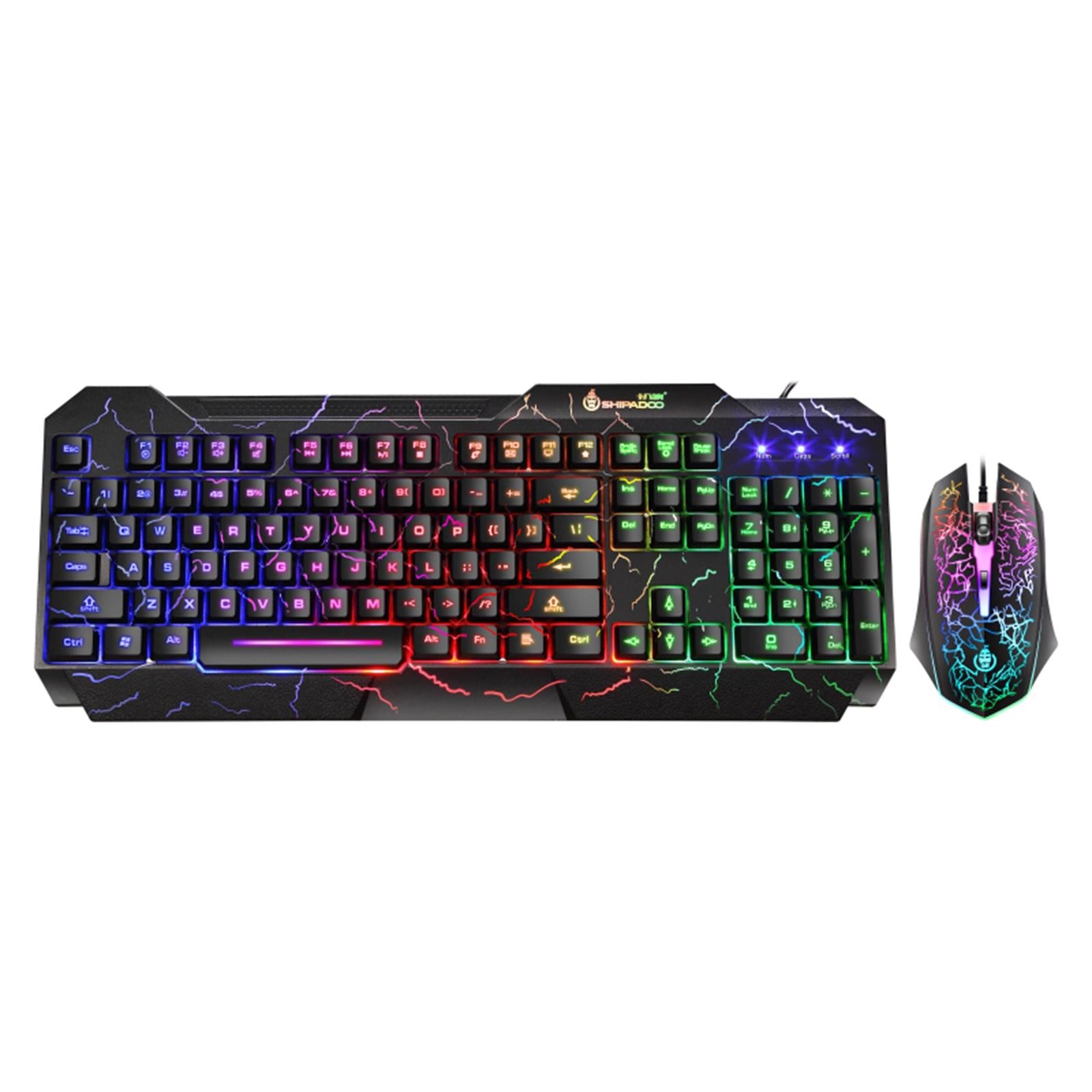 LED Gaming Keyboard and Mouse Combo RGB Hot Key Bottons Ergonomic USB for PC