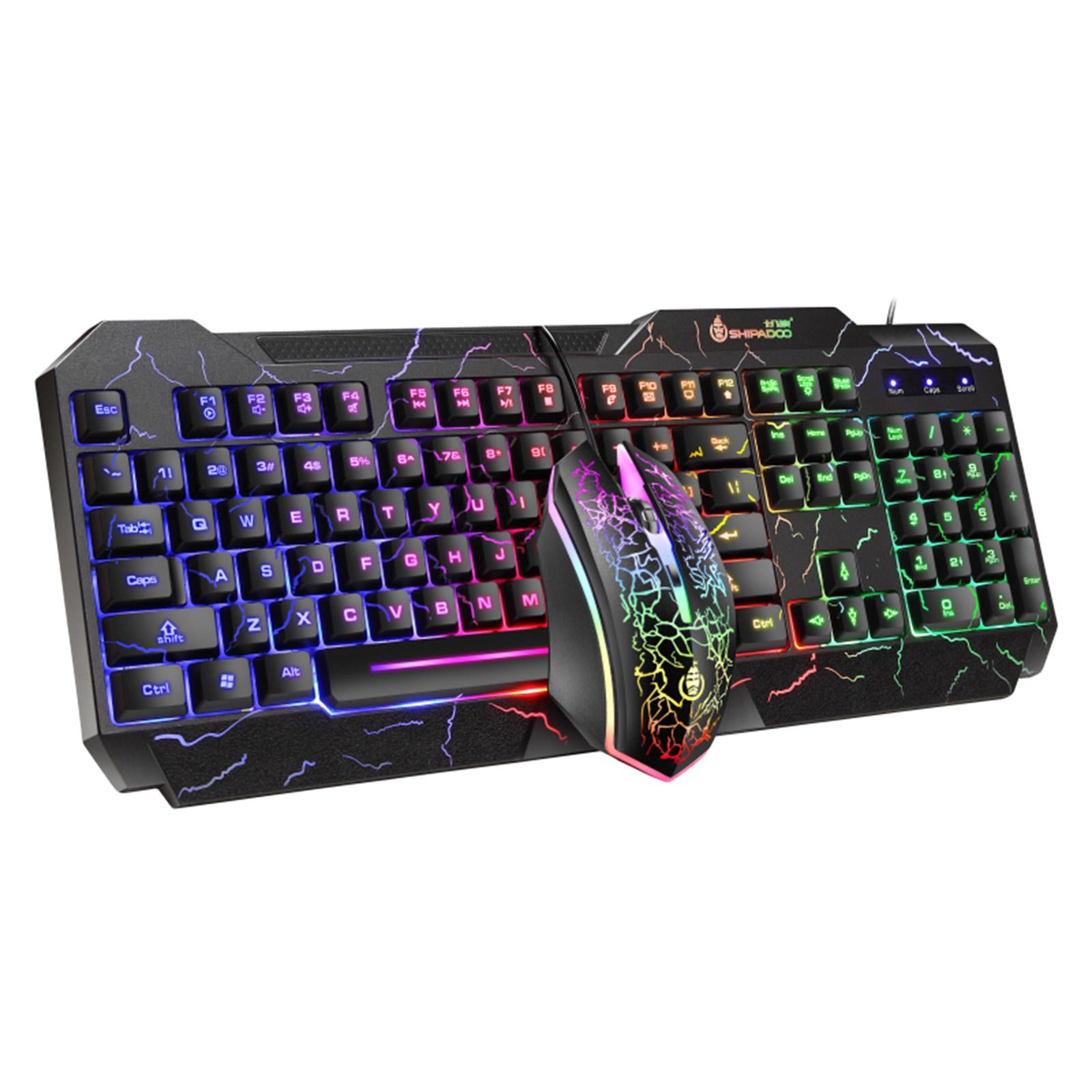 LED Gaming Keyboard and Mouse Combo RGB Hot Key Bottons Ergonomic USB for PC