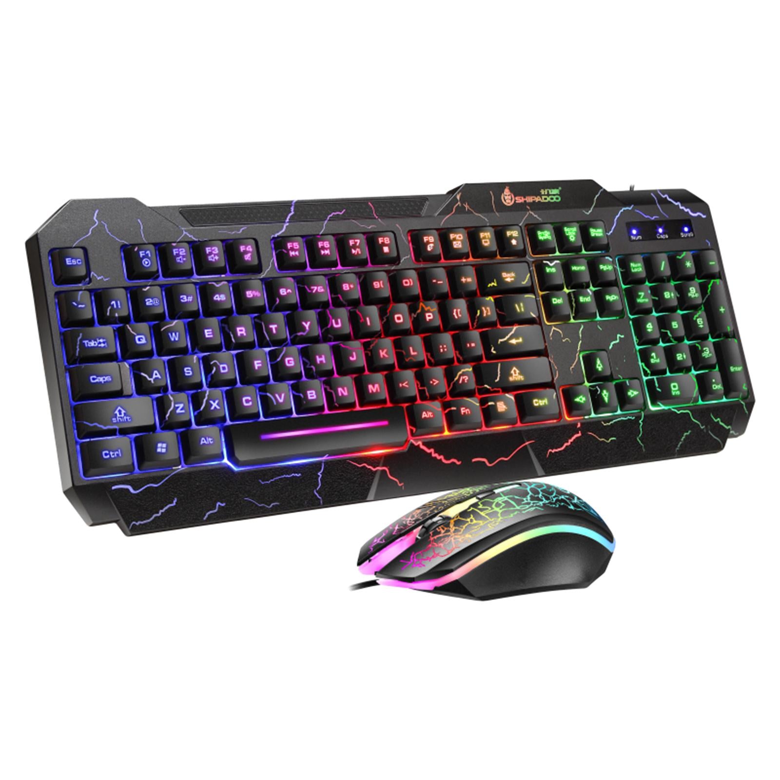 LED Gaming Keyboard and Mouse Combo RGB Hot Key Bottons Ergonomic USB for PC