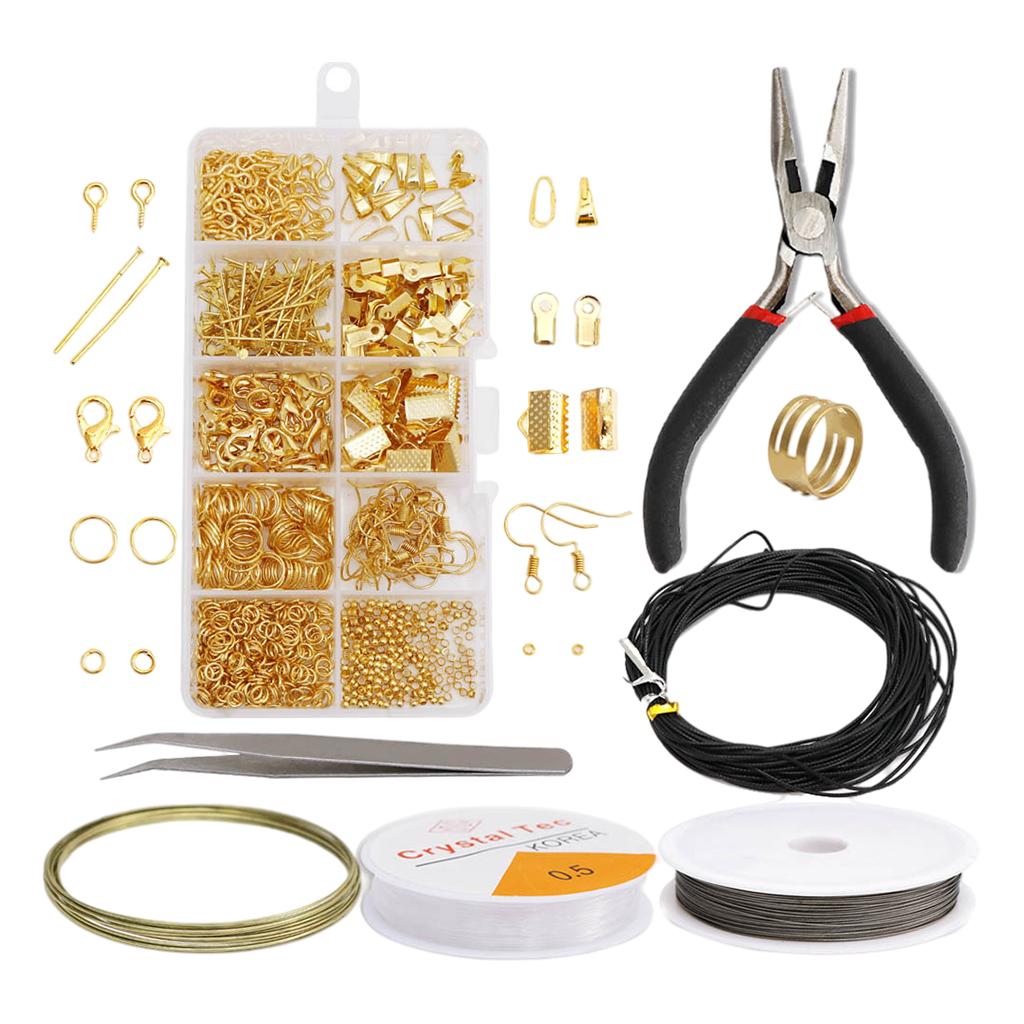 Jewelry Findings Kits DIY Earrings Adults Beading Repair Tools gold