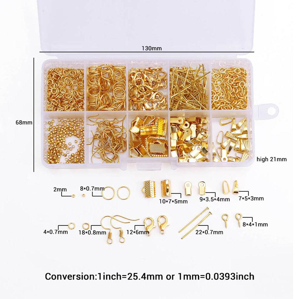 Jewelry Findings Kits DIY Earrings Adults Beading Repair Tools gold