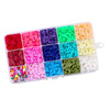 Multi Colors Flat Polymer Clay Beads Spacer Beads DIY Jewelry Finding Crafts 15 Grid