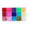 Multi Colors Flat Polymer Clay Beads Spacer Beads DIY Jewelry Finding Crafts 15 Grid