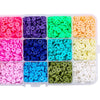 Multi Colors Flat Polymer Clay Beads Spacer Beads DIY Jewelry Finding Crafts 15 Grid