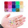 Multi Colors Flat Polymer Clay Beads Spacer Beads DIY Jewelry Finding Crafts 15 Grid