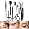 11 Pcs Eyebrow Tweezer Scissor Trimmer Set Eye Brow Grooming Kit Men Women