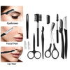 11 Pcs Eyebrow Tweezer Scissor Trimmer Set Eye Brow Grooming Kit Men Women