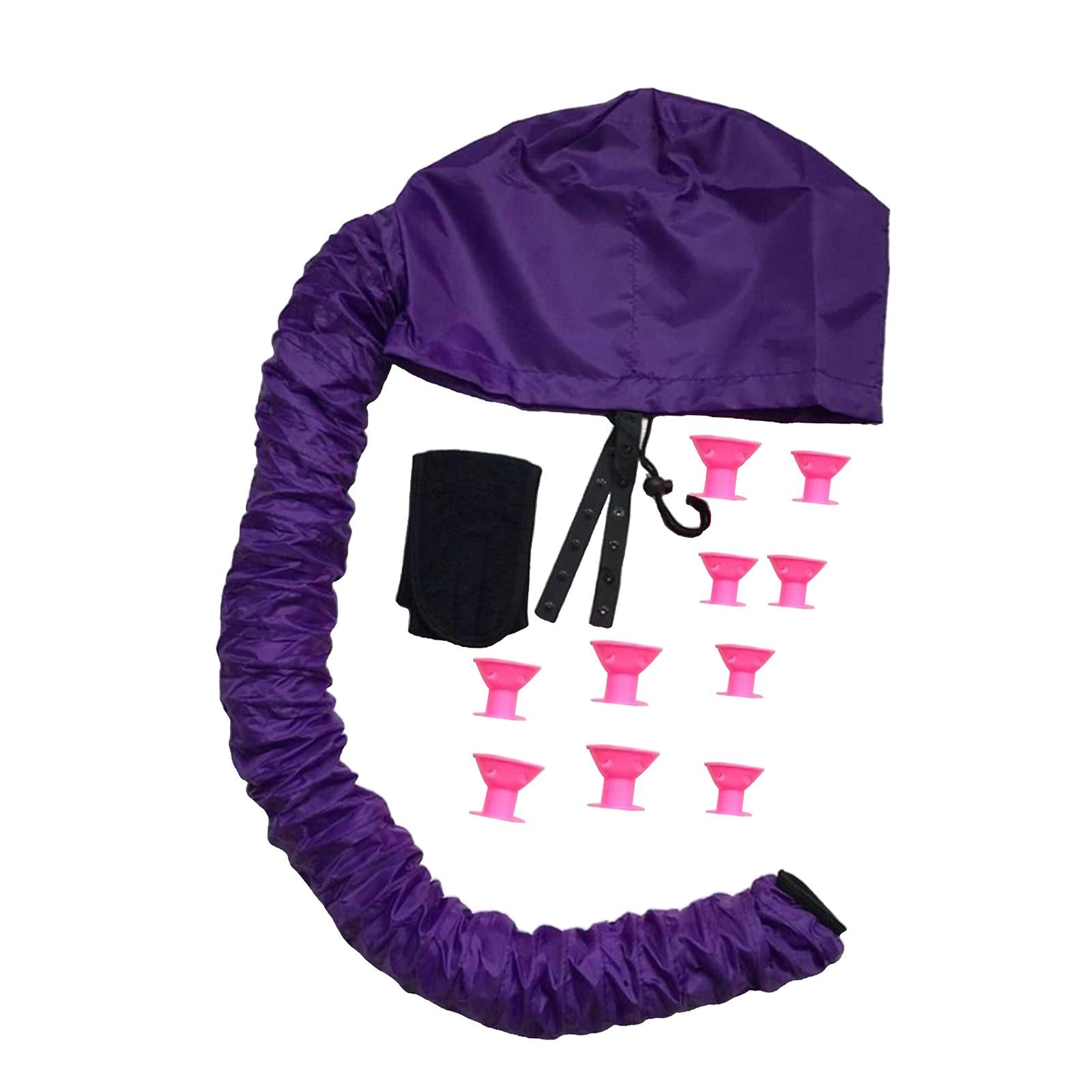 Portable Bonnet Hood Cover Hair Dryer Attachment Retractable Hose Purple