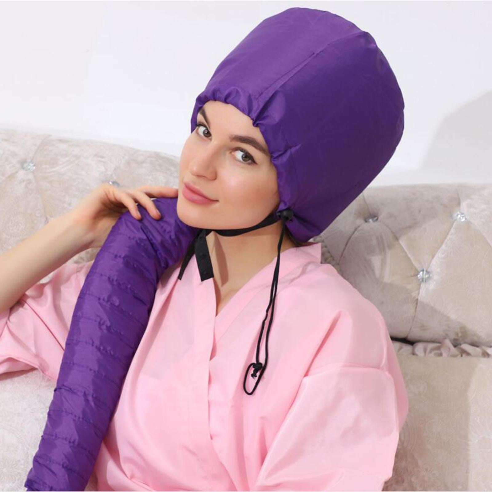 Portable Bonnet Hood Cover Hair Dryer Attachment Retractable Hose Purple