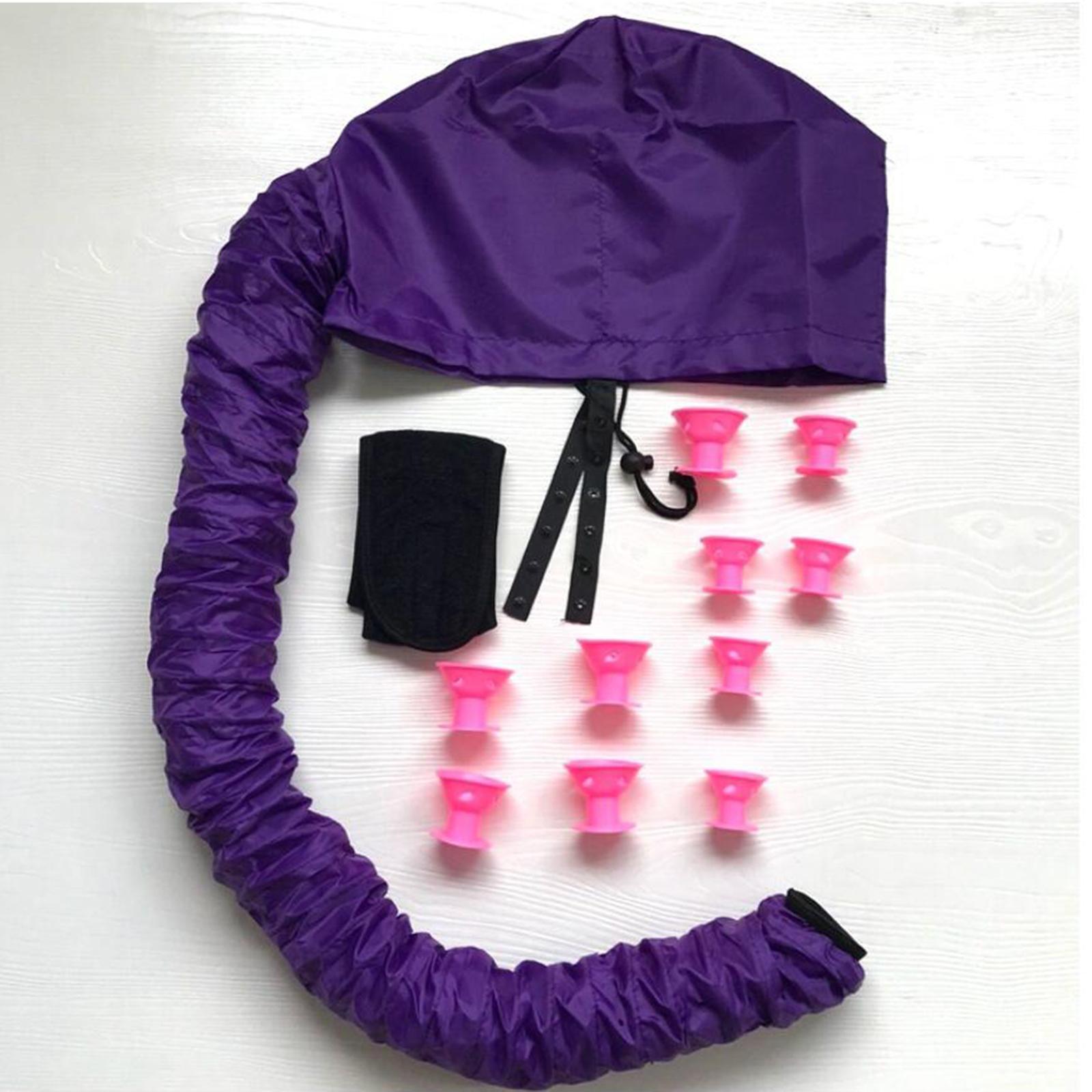 Portable Bonnet Hood Cover Hair Dryer Attachment Retractable Hose Purple