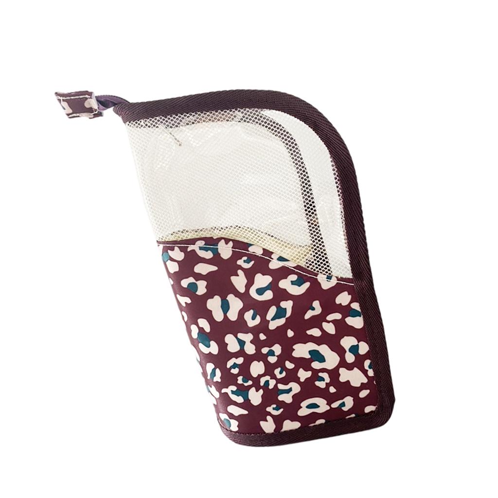 Stand Foldable Makeup Brush Bag Organizer for Beauty Female Wine Red