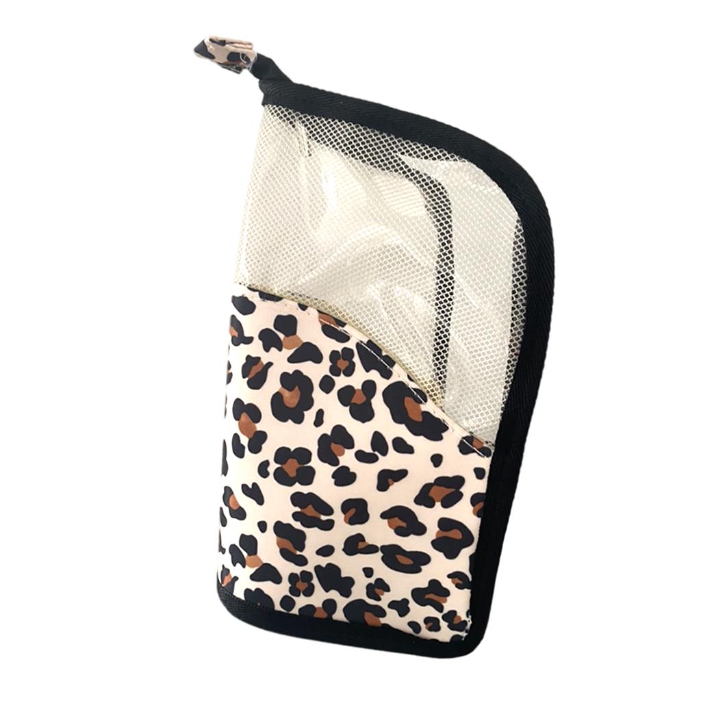 Stand Foldable Makeup Brush Bag Organizer for Beauty Female Leopard Print