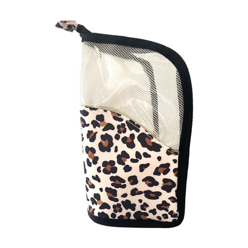 Stand Foldable Makeup Brush Bag Organizer for Beauty Female Leopard Print