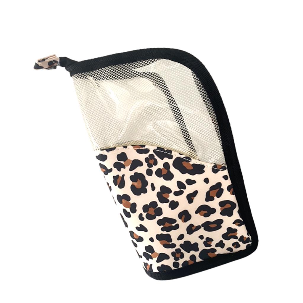 Stand Foldable Makeup Brush Bag Organizer for Beauty Female Leopard Print