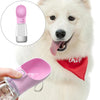 Dog Water Bottle Leakproof Portable Water & Food Dispenser for Outdoor Pink