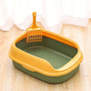 Cat Litter Box Pet Litter Tray Kitten Pan Toilet Shovel Bedpan Green