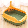 Cat Litter Box Pet Litter Tray Kitten Pan Toilet Shovel Bedpan Green