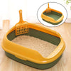 Cat Litter Box Pet Litter Tray Kitten Pan Toilet Shovel Bedpan Green