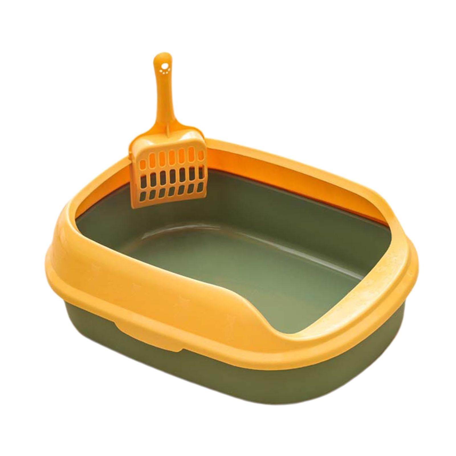 Cat Litter Box Pet Litter Tray Kitten Pan Toilet Shovel Bedpan Green