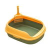 Cat Litter Box Pet Litter Tray Kitten Pan Toilet Shovel Bedpan Green