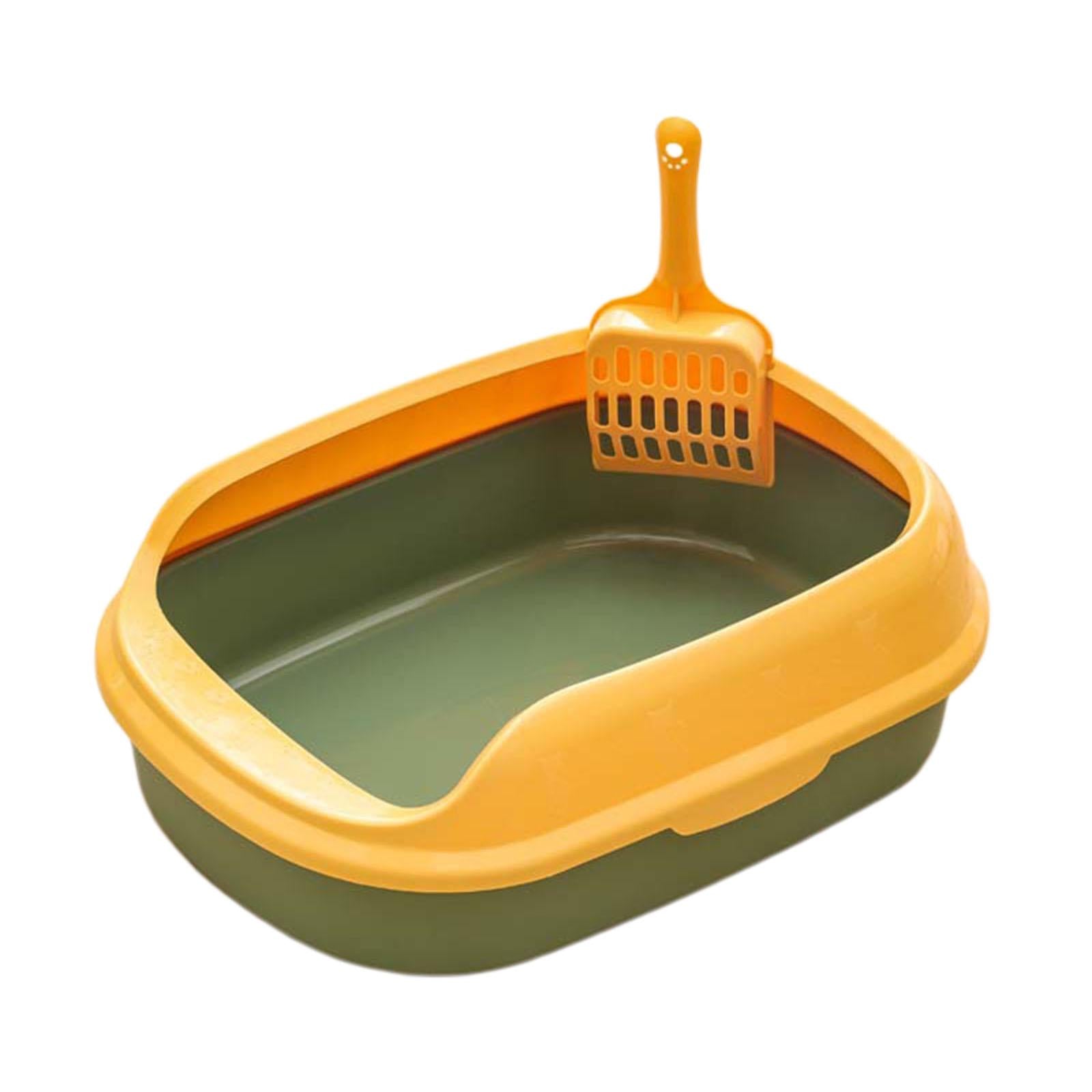 Cat Litter Box Pet Litter Tray Kitten Pan Toilet Shovel Bedpan Green