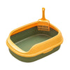 Cat Litter Box Pet Litter Tray Kitten Pan Toilet Shovel Bedpan Green