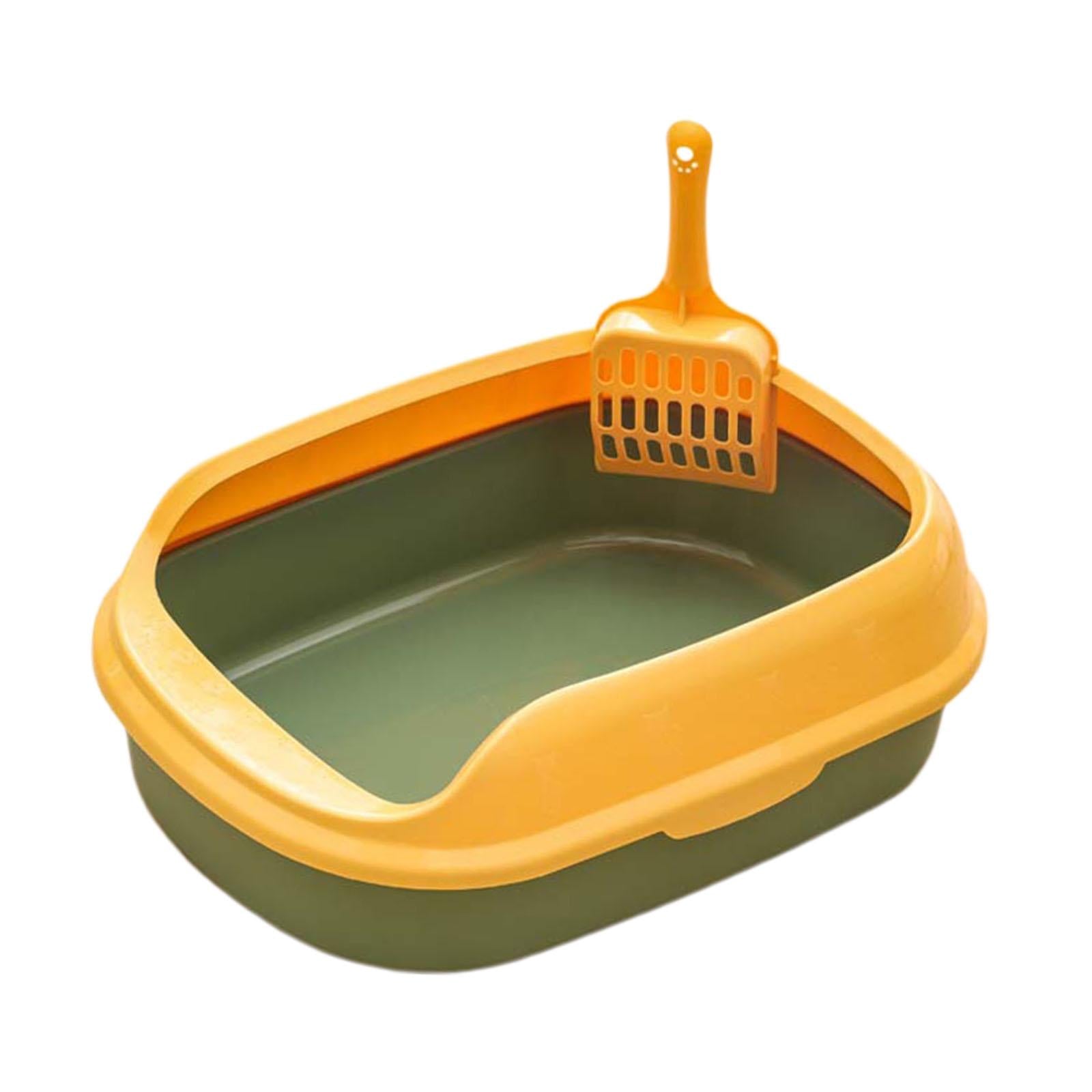 Cat Litter Box Pet Litter Tray Kitten Pan Toilet Shovel Bedpan Green