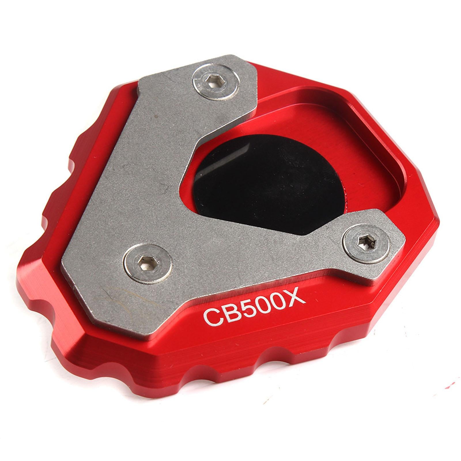 CNC Aluminum Side Stand Enlarger Kickstand Extension Pad For HONDA Red