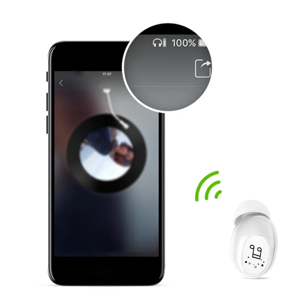 Mini In-Ear Wireless Earphone Headset Touch Control for Phones Hiking Black