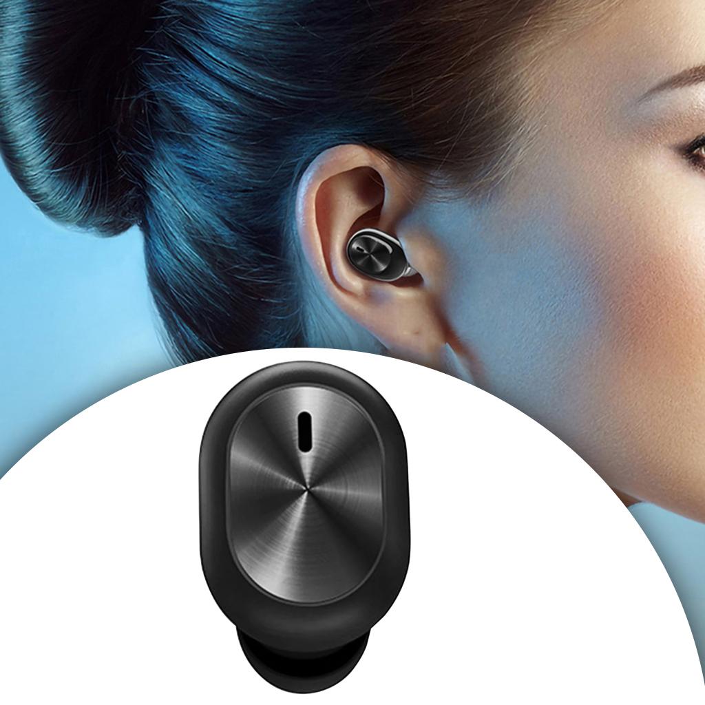 Single Bluetooth 5.0 Earbud Wireless Earphone Headset Headphone with Mic Black