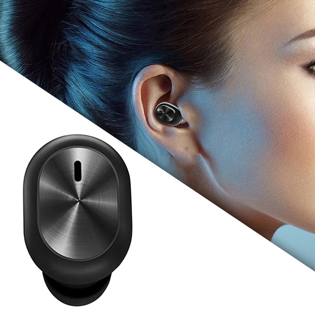 Single Bluetooth 5.0 Earbud Wireless Earphone Headset Headphone with Mic Black