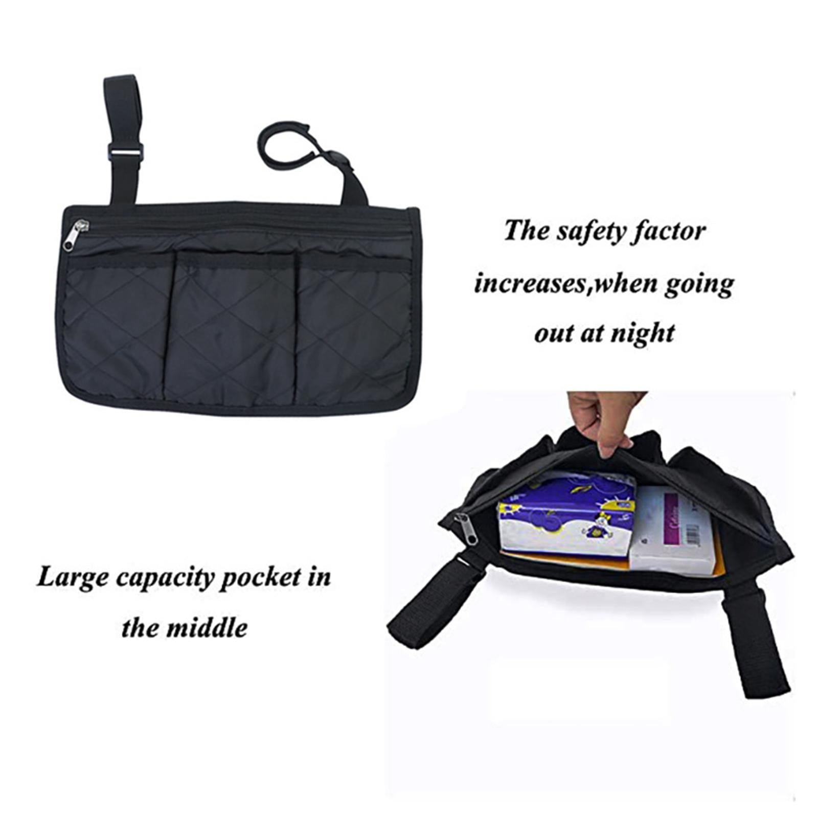 Waterproof Wheelchair Side Armrest Pouch Bag For Cup Pill Box Accessories