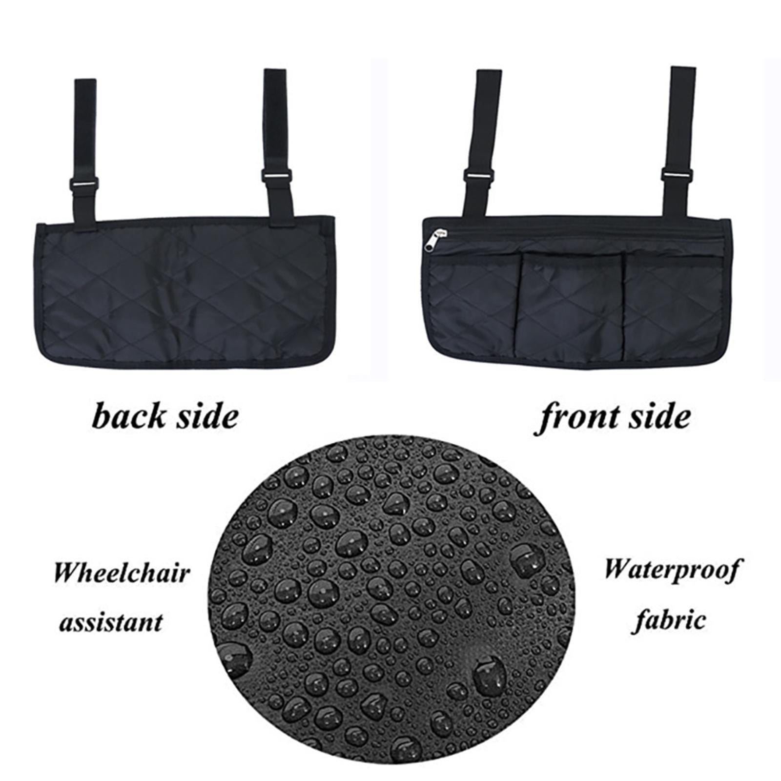 Waterproof Wheelchair Side Armrest Pouch Bag For Cup Pill Box Accessories