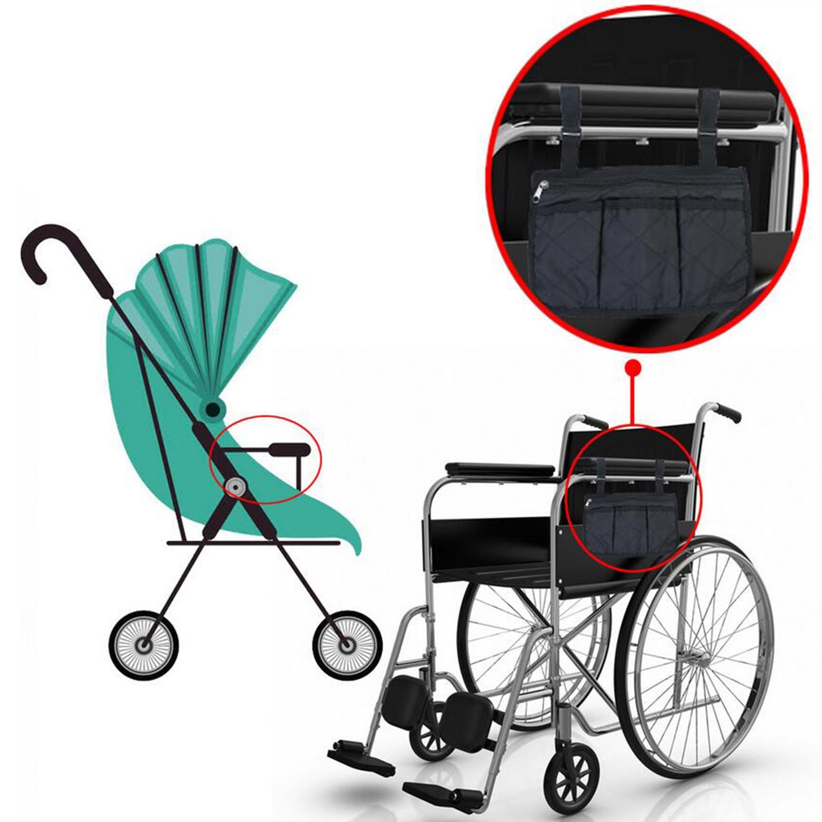 Waterproof Wheelchair Side Armrest Pouch Bag For Cup Pill Box Accessories