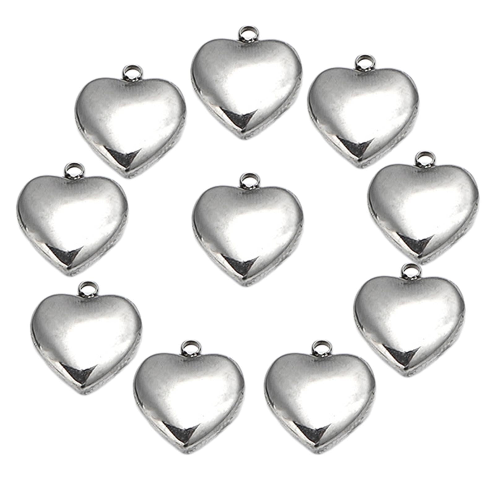 Stainless Steel Love Heart Pendant Jewelry Necklace Gift Birthday Present 14x15.5mm