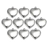 Stainless Steel Love Heart Pendant Jewelry Necklace Gift Birthday Present 14x15.5mm