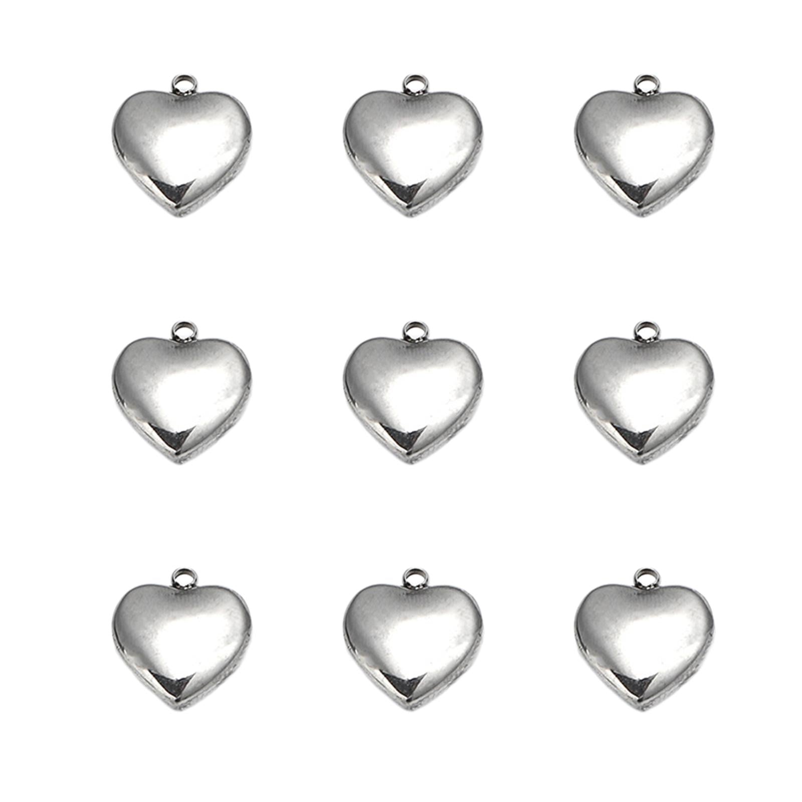 Stainless Steel Love Heart Pendant Jewelry Necklace Gift Birthday Present 14x15.5mm