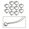 Stainless Steel Love Heart Pendant Jewelry Necklace Gift Birthday Present 14x15.5mm