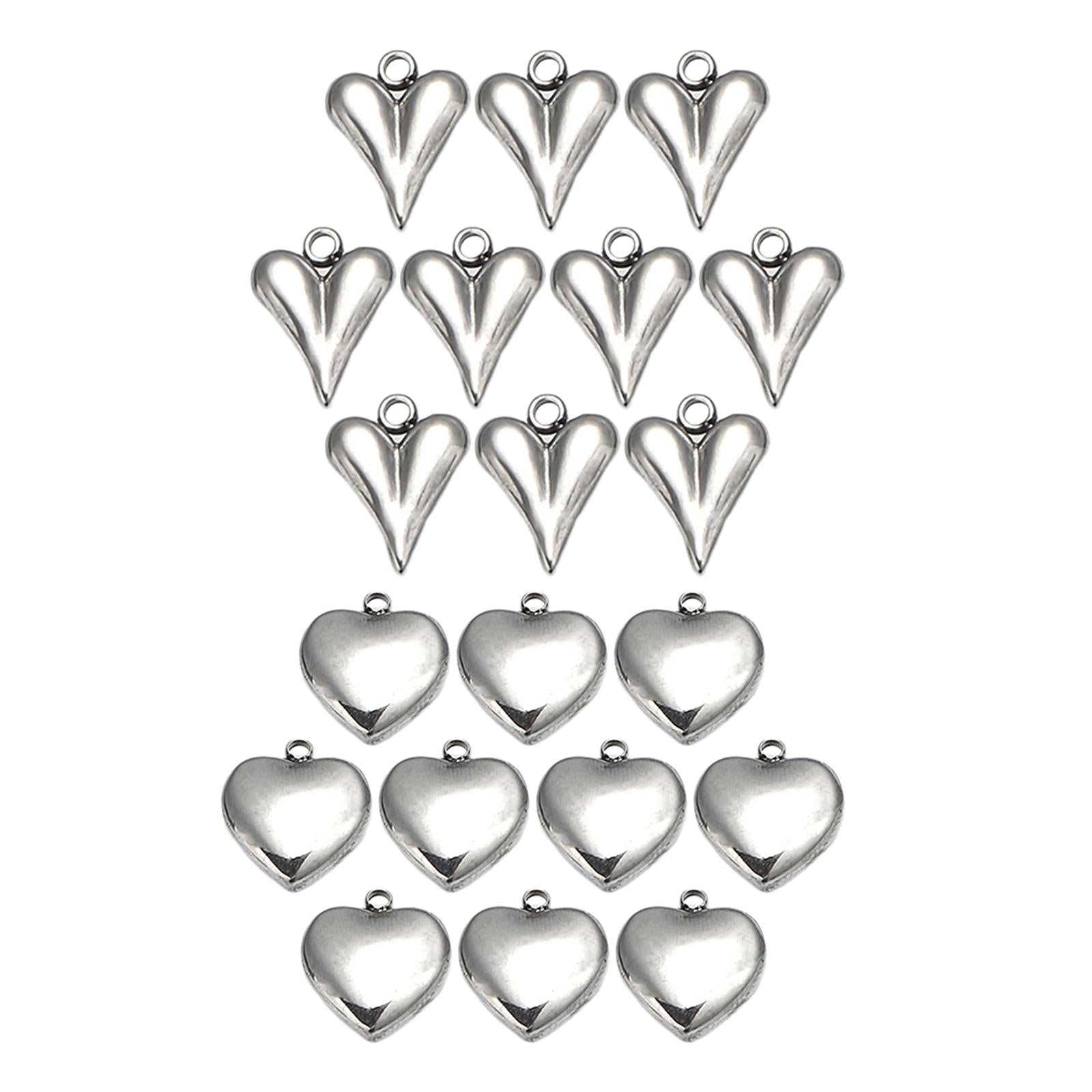 Stainless Steel Love Heart Pendant Jewelry Necklace Gift Birthday Present 14x15.5mm