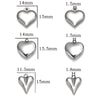 Stainless Steel Love Heart Pendant Jewelry Necklace Gift Birthday Present 14x15.5mm