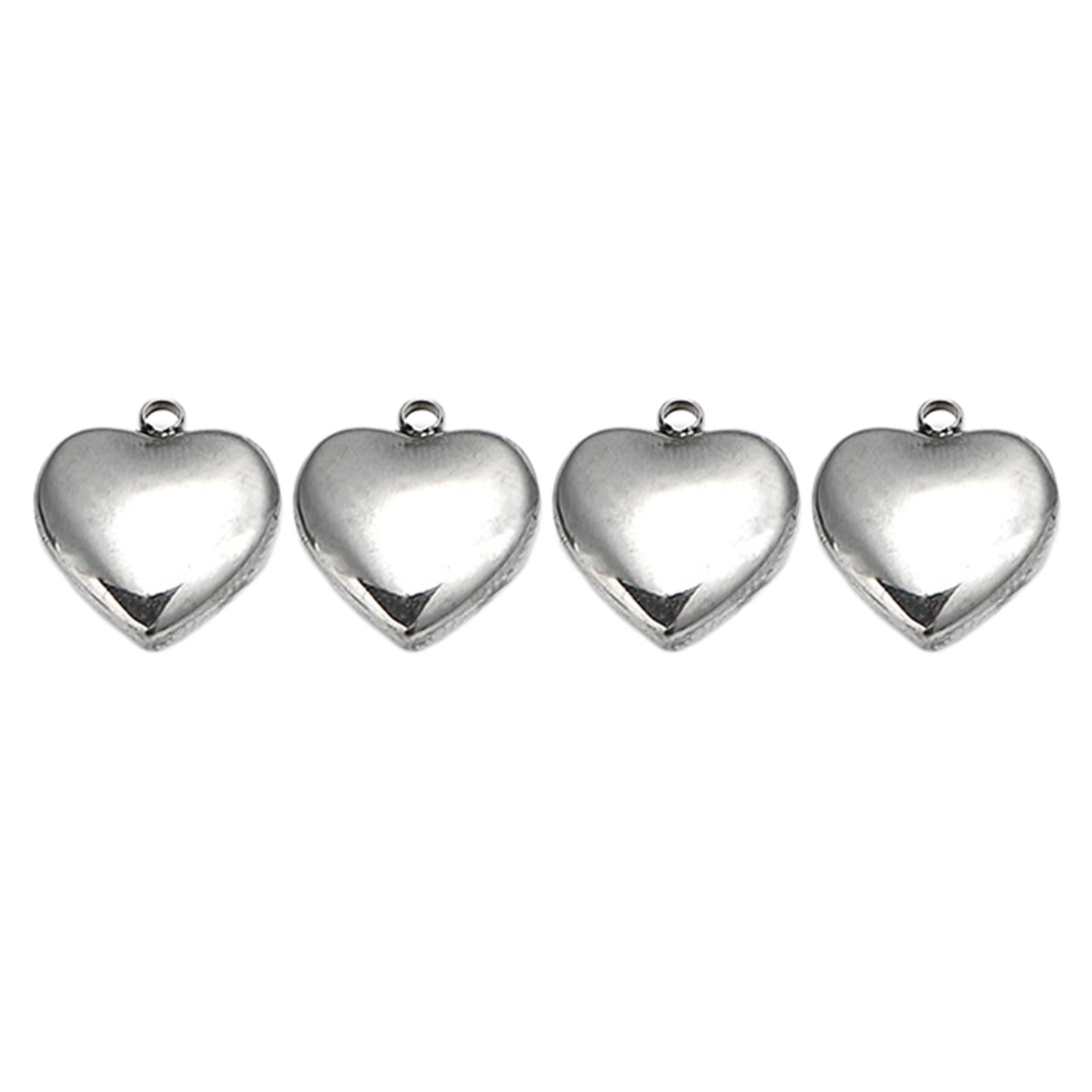 Stainless Steel Love Heart Pendant Jewelry Necklace Gift Birthday Present 14x15.5mm