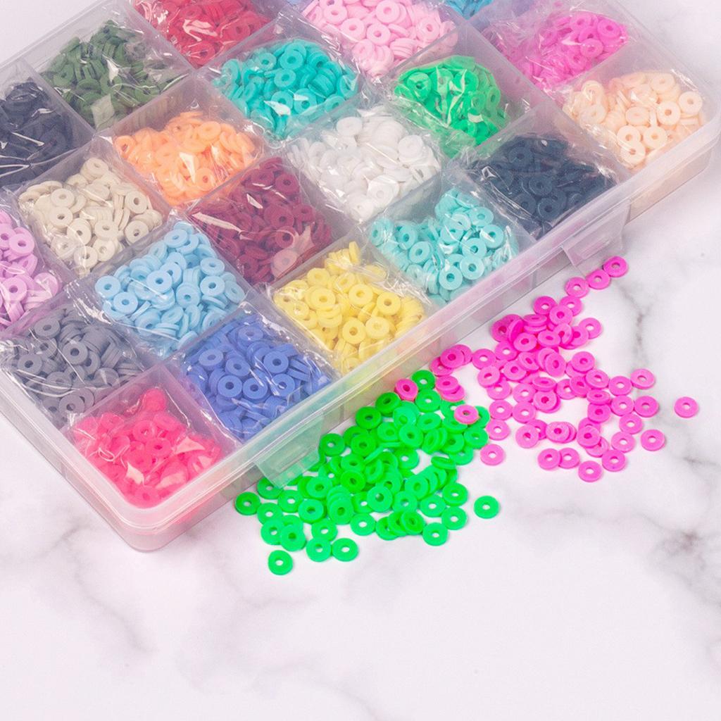 1Box 6mm Polymer Clay Beads Spacer Silver DIY Jewelry Making Finding Beading