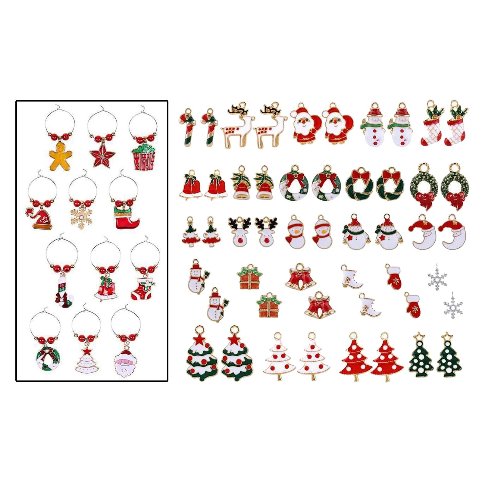 50Pcs Enamel Christmas Charms Pendant Gifts for DIY Anklet Jewelry Making