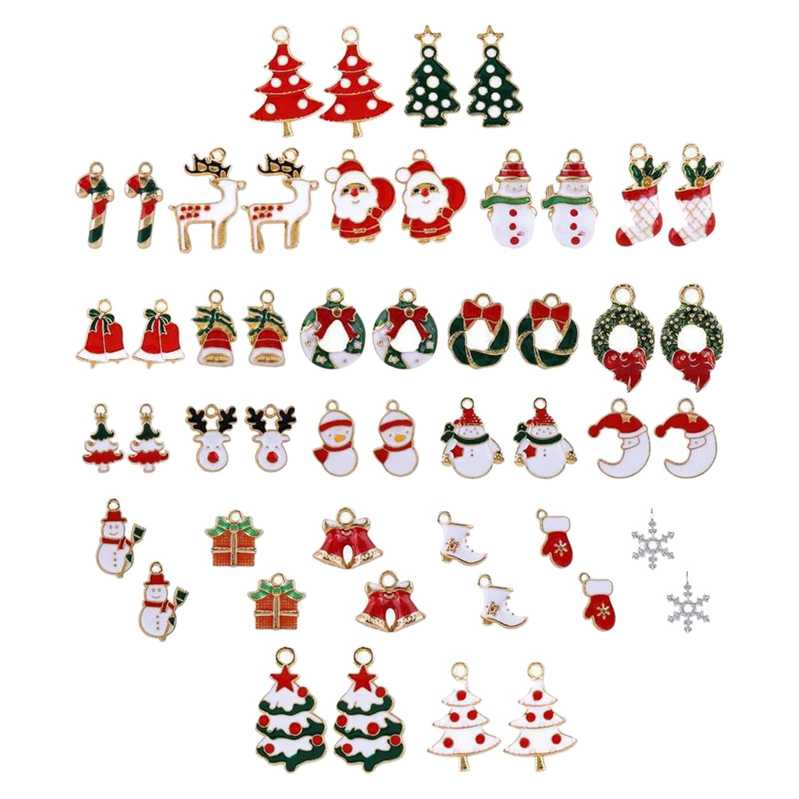 50Pcs Enamel Christmas Charms Pendant Gifts for DIY Anklet Jewelry Making