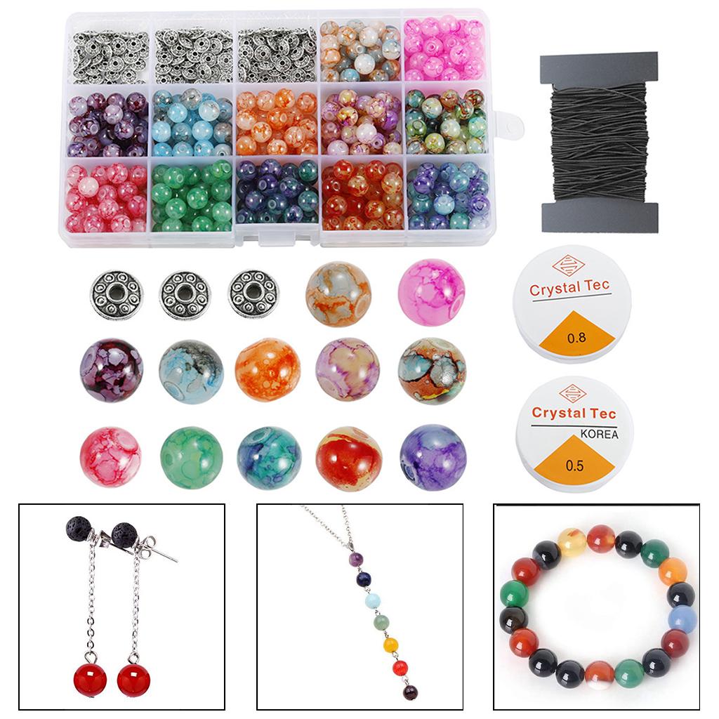 Baking Painted Glass Beads 8mm Loose for DIY Anklets Necklace Jewelry Making