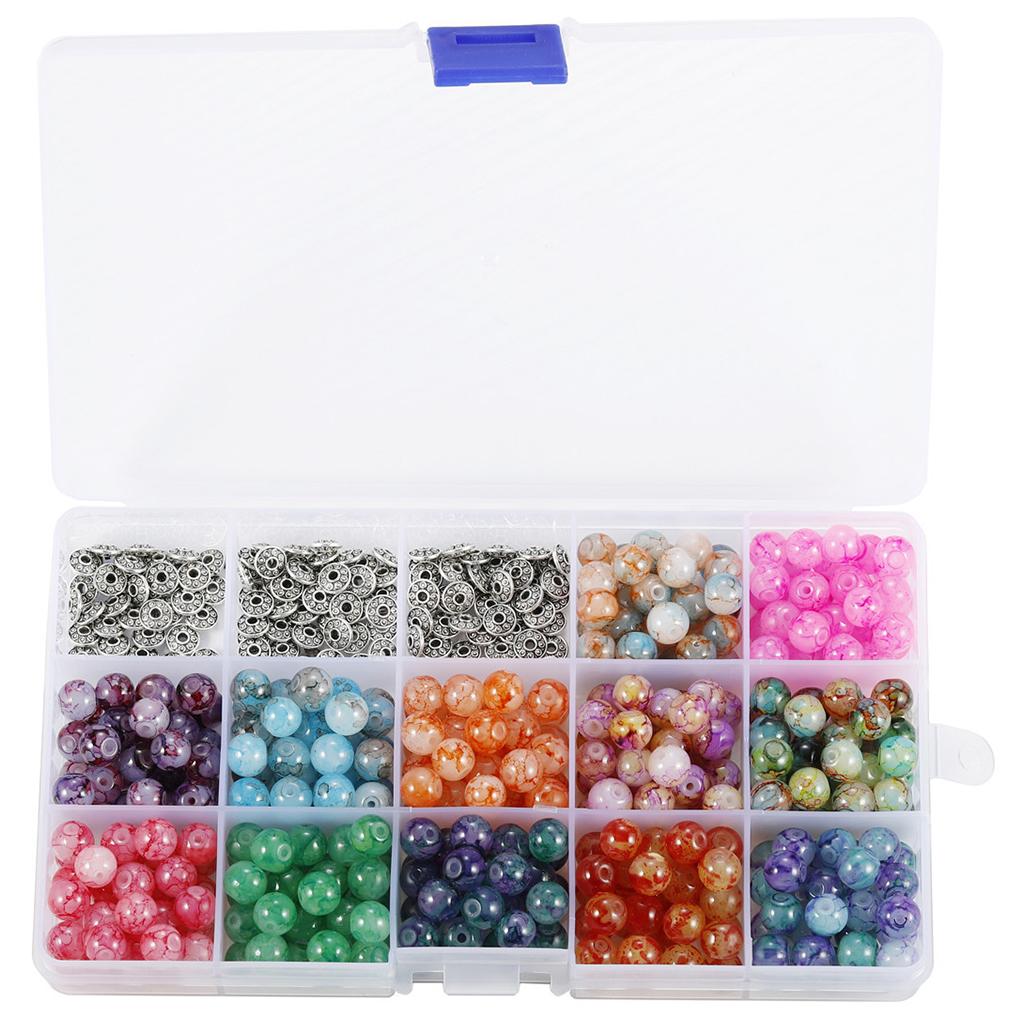 Baking Painted Glass Beads 8mm Loose for DIY Anklets Necklace Jewelry Making